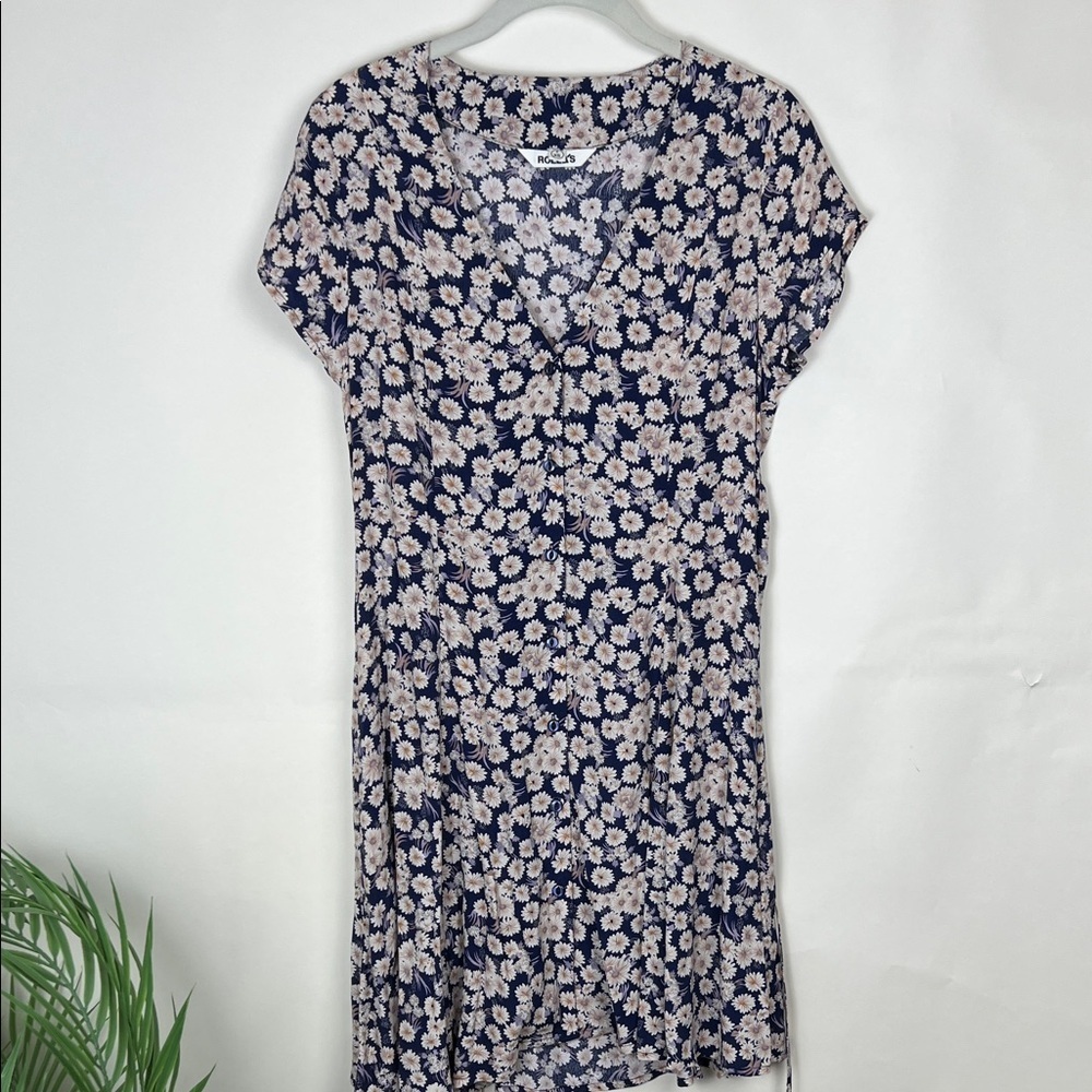 NWOT ROLLA'S Blue and Cream Floral Mini Dress - Picture 10 of 11